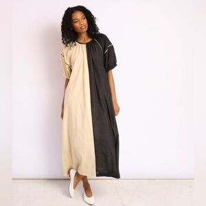 Seek Collective Bazaar Goa Dress Black/Cream lined Size L F 7